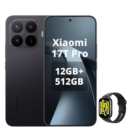 XIAOMI 17T Pro Smartphone 12GB+512GB- Handy mit Android, 6,83 Zoll 144Hz Eye-Care Display, 7000mAh Silizium-Kohlenstoff-Akku, Leica 5X Telekamera, Schwarz，Included Watch