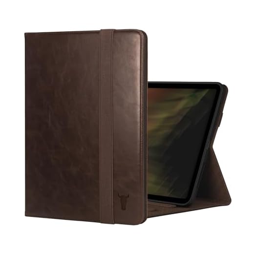TORRO Lederhülle kompatibel mit iPad Pro 11" M5 / M4 - Echtleder iPad Pro 11 2025/2024 Hülle mit Standfunktion, Apple Pencil-Konnektivität und Wake/Sleep Funktion (Dunkelbraun)