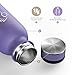 Buzio Vacuum Insulated Stainless Steel Water Bottle, Cold for 48 Hrs, Hot for 24 Hrs, Double Wall Standard Mouth with BPA Free Flex Cap, 20oz, Plum, Leak Proof