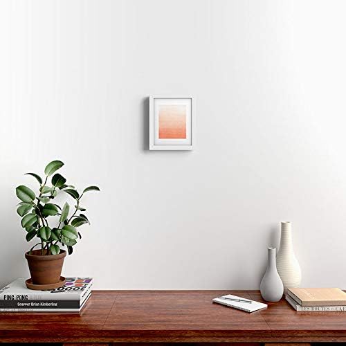 Deny Designs Social Proper Framed Art Print, White Modern (8" x 10"), Peach Ombre