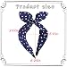 BYNYTO Blue Polka Dot Bow Headbands for Women and Girls, Non-Slip Cute Bandana Hairband, Flexible Bunny Ear Wide Knotted Hair Hoop, Halloween Costume Retro 50s Hair Accessories