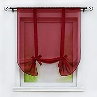 Joyswahl - Tenda a Pacchetto in Voile, Trasparente, con Stampa Minna, con Passanti, per Finestra, Poliestere, Sabbia, BxH 100x140cm