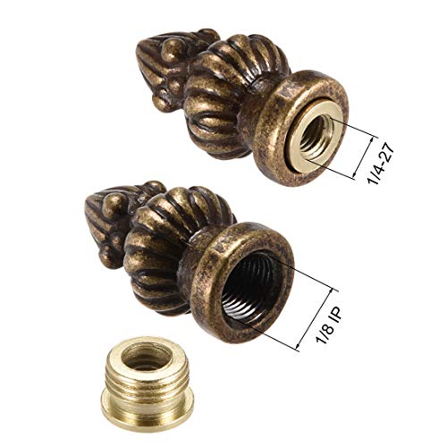 Uxcell Bronze Cap Knob Lamp Shade Finial Decoration Dual Thread 1-3/8 Inch High #TOP2