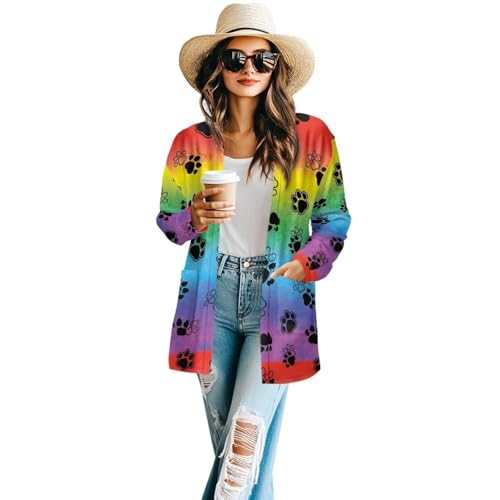 Image of Women's Open Front Cardigan Long Sleeve Loose Sweater Lightweight Soft Cardigan Jackets