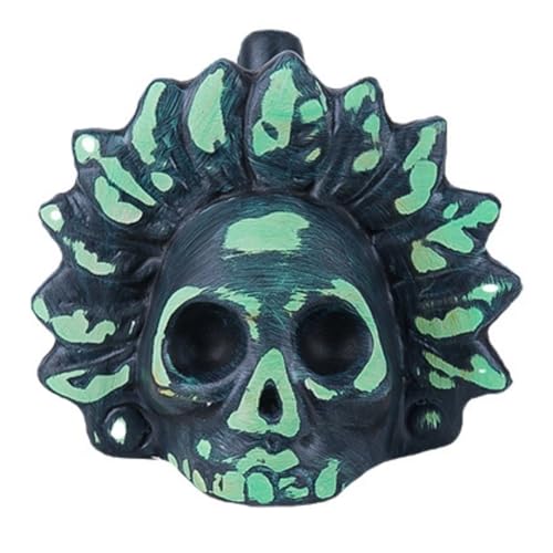 Sifflet de mort aztèque, sifflet de mort aztèque, sifflet de mort aztèque, sifflet de mort aztèque, 125 + dB véritable véritable son humain, sifflet en céramique fort (vert noir)