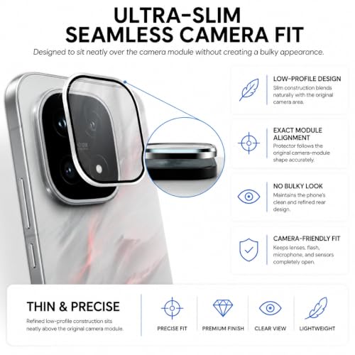 Image of FIRST MART Silver Camera Ring Guard Protector for iQOO 15 | Tempered Glass with Metal Alloy Rings, HD Clear, Scratch Resistant, Case-Friendly | Pack of 1