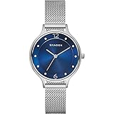 SKAGEN Damen Uhr - Rundes Edelstahlgehäuse (Durchmesser 30 mm) in glänzend - wasserdicht bis 3 ATM