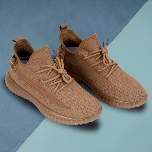 Image of Glemia Knitted Athletic Sneakers, Breathable Mesh Upper, Lightweight Athleisure Knitted Active Wear Slip-On Sneaker Shoes for Sports, Athletics, and Walking Shoes (Multicoloured)