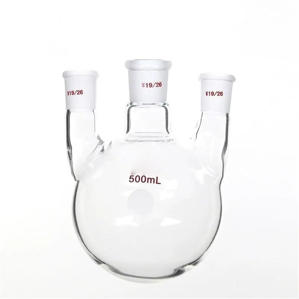 Sprzęt i materiały laboratoryjne LH-10 - Balon z okrągłym dnem prawym trzema szyjkami ze szkła borokrzemowego Pojemność 250 ml/500 ml/1000 ml