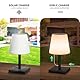 RWWR LED Solar Tischlampe Outdoor 2-in-1 Aufladung Tischlampe kabellos Akku Tischleuchte aufladbar mit Fernsteuerung 8 Farben dimmbar IP44 für Camping Garten Balkon Terrasse (Schwarz)