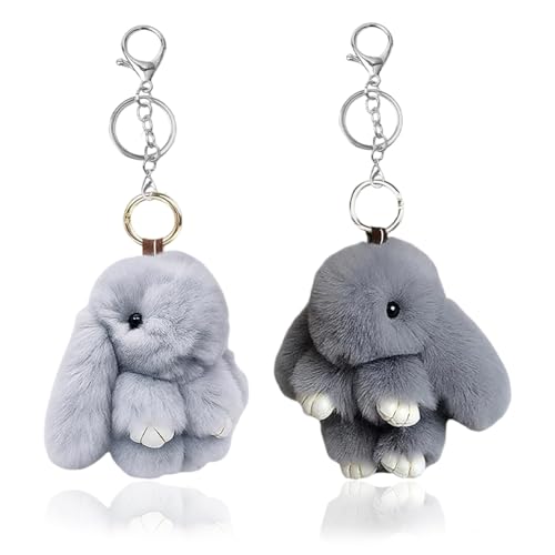 Porte-Clés En Peluche En Forme De Lapin 2 Pièces,Pendentif Lapin Doux, Décoration Lapin Mignon Pour Sacs à Main, Sacs à Dos Et Clés, Easter Cadeau Pour...