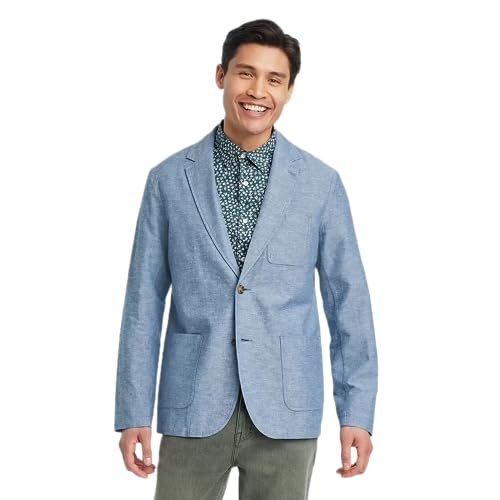 Goodfellow & Co Men's Chambray Blazer - (Blue, Large)