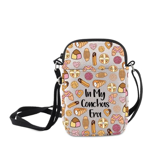 MNIGIU Concha Bread Gift Mexican Food Lover Gift In My Concha Era Crossbody Bag Concha Lover Handbag Concha Pan Dulce Gift