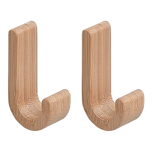 Gedy HIMALAYA Porte-serviette de bain 2 pièces, bambou, bois, naturel, 2,5 x 4,9 x 9,2 cm