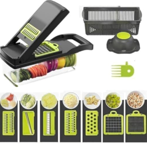 【プロ料理人が推薦】AZIEBAY スライサー 千切り 1台8役 多機能 野菜 プログレード やさしいおろし器 キャベツ だいこん 調理器 大根おろし しりしり器 ハンドガード/卵白分離器付き… (グレー)