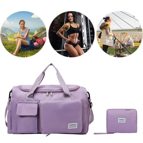 Generic Waterproof Large Capacity Foldable Travel Bag with Wet Dry Separation Duffle Crossbody for Gym Hiking Sports Bag2