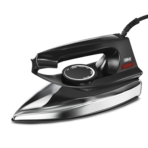 Image of GM Evon 750 Watt Dry Iron for Wrinkle-Free Ironing - Black