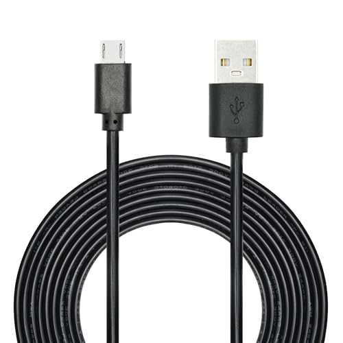 Riertostng Cable de alimentación micro USB para cámara de salpicadero de 11 pies, USB A macho a micro USB, cable de alimentación de 24 AWG para cámara de salpicadero, espejo retrovisor, cámara de