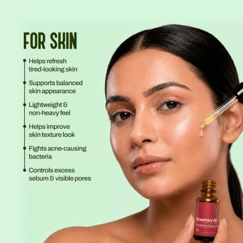 Image of My Pahadi Dukan 10 ml Rosemary Essential Oil for Hair Growth & Scalp Health, 100% Pure & Natural, Supports Focus & Muscle Relief, Steam Distilled, Lab tested
