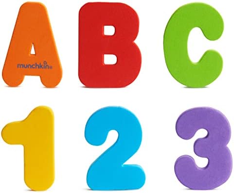 Munchkin Learn Baby Bath Foam Letters & Numbers | Mess-Free Baby Bath & Shower Toys | Sticks on Tiles & Porcelain | Creative Toddler Bath Toys