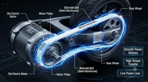 Image of Ola S1 Pro Gen 2 Belt HTD 1072-8M | Replacement EV Drive Belt | Steel Reinforced Core | High Torque | Low Noise | Heavy Duty Transmission Belt | Japanese Technology