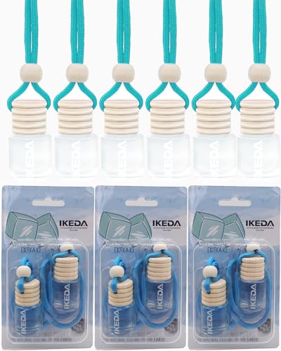 Image of ikeda fragrance Car Air Freshener 4ml Car Scents | 6pcs 45-Days Keep Fragrance | Automotive Hanging Diffuser Bottles | Remove Auto Odor Long-Lasting Fresh Air for Home Deodorize (Ice 6pcs)