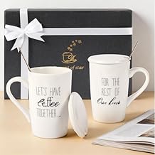 Lets Have Coffee Together for The Rest of Our Lives Coffee Mug Set - Engagement Mr and Mrs Wedding Gift for Couple - Anniversary Wedding Gifts for Couple Housewarming Gift Ideas