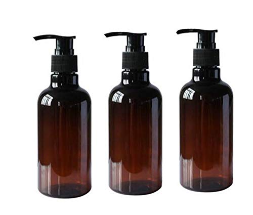 3PCS Flaconi vuoti in plastica da 250 ml con dosatore per gel doccia shampoo con coperchio dispenser nero