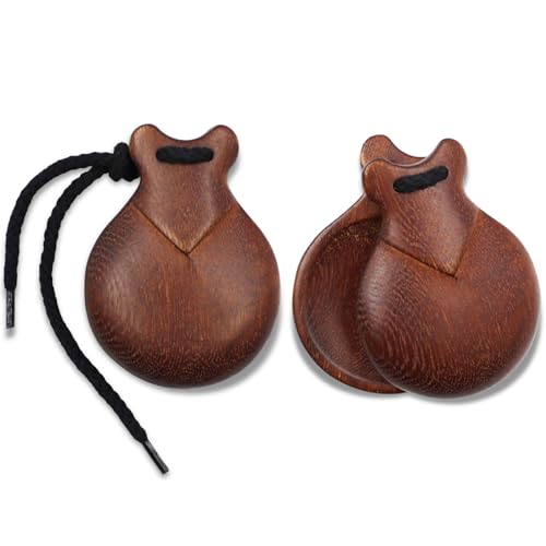 Semi-Professional Flamenco Jale Spanish Castanets - Chestnut Wood, Authentic Sound, Size 8 for Dance Performances & Practice, Made in Spain