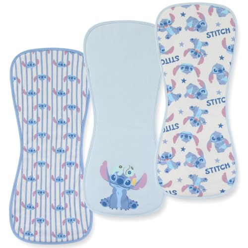 Image of Disney Baby Stitch Burp Cloths 3 Pack 20 inch x 10 inch Burping Rags for Infants