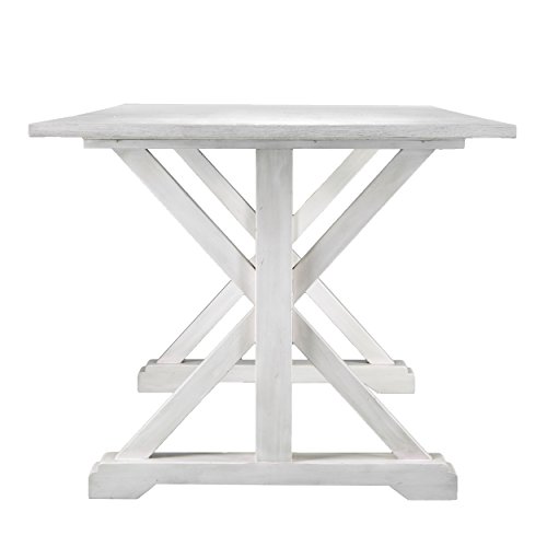SEI-FURNITURE-Cardwell-Rectangular-Dining-Table-Farmhouse-Style-w-Distressed-White-Wood-Grain-Chic-Design SEI FURNITURE Cardwell Rectangular Dining Table Farmhouse Style w Distressed White Wood Grain Chic Design