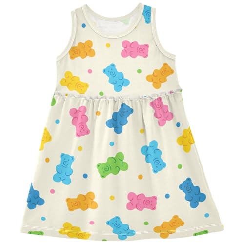 Girls Sleeveless Dress Casual Tank Play Dress Summer Sundress for Toddler Little Girl 2-8 Years