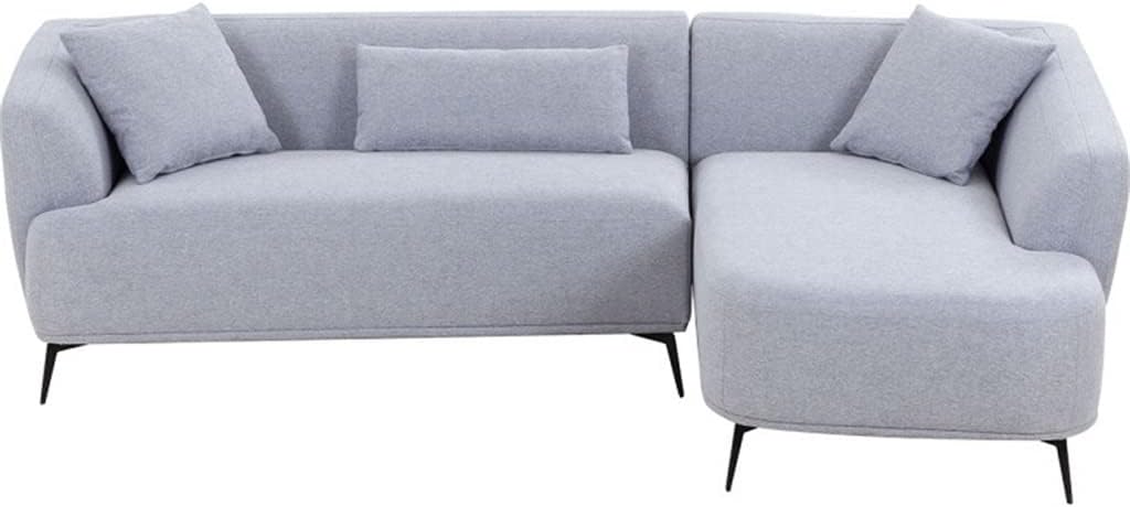 L-Shape Sectional Sofa Couch with Chaise,Metal Legs,Light Grey