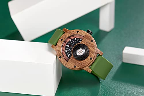 Mens-Wooden-Watches-Old-Fashioned-Wristwatches-Compass-Turntable-Mens-Wooden-Watch-Lightweight-Handmade-Wrist-Watches-Analog-Quartz-Wood-Watches-with-Gift-Box-for-Men-Family-Friend-Birthday-Wedding-Gi
