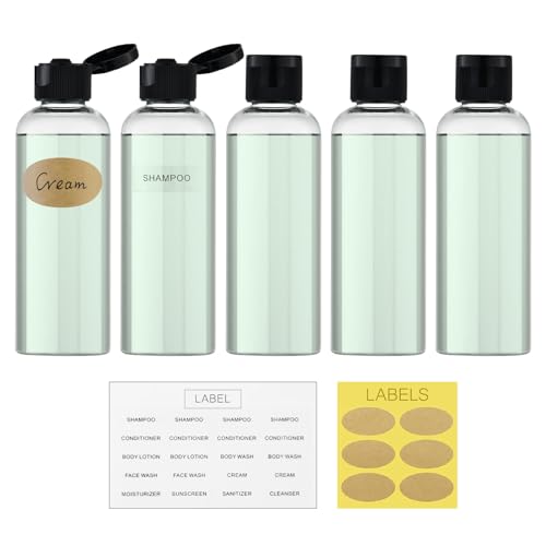 LISAPACK 3.4 oz Travel Bottles for Toiletries, Plastic Travel Size Containers for Shampoo Conditioner TSA Approved, Empty Small Squeeze for Lotion, Clear Leak Proof Mini Liquid Tube for Refillable