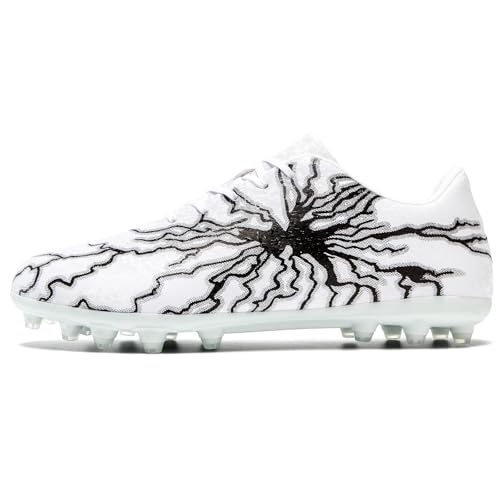 HRJR Mens Soccer Cleats Football Cleats Training Athletic White 12.5