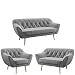 Produktbild MKS MEBLE Sofa - Moderne Sofa Set 3+2+1 - Skandinavische Deko Polstersofa - Pirs Zwei Loungesofas und Sessel - Sechs Personen Grau
