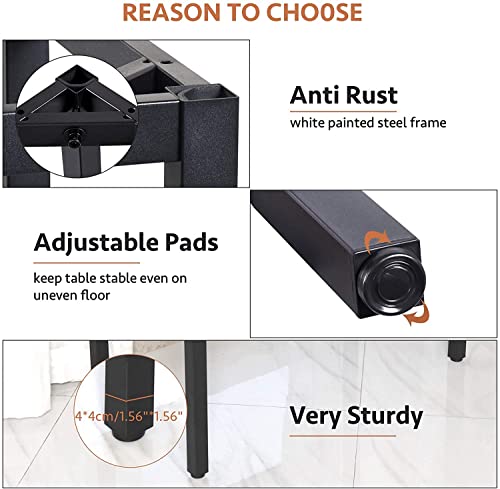 Biboc 24X63 Inches Computer Desk/Dining Table, Office Desk, Composite Wood Board Sturdy Writing Workstation For Home Office Walnut And Black Legs #TOP3