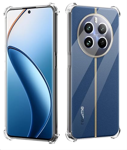 Image of Back Cover Silicone Flexible Bumper Transparent Cover for Realme P1 Pro /Realme 12 Pro / 12 Pro Plus -Transparent