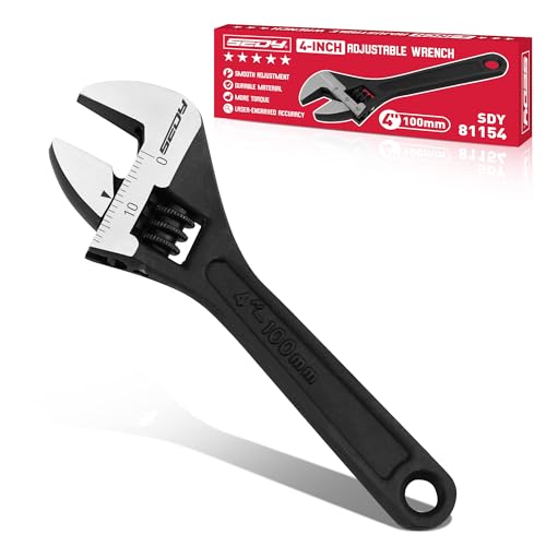 SEDY 4-Inch Mini Adjustable Wrench with Inch/Metric Scale