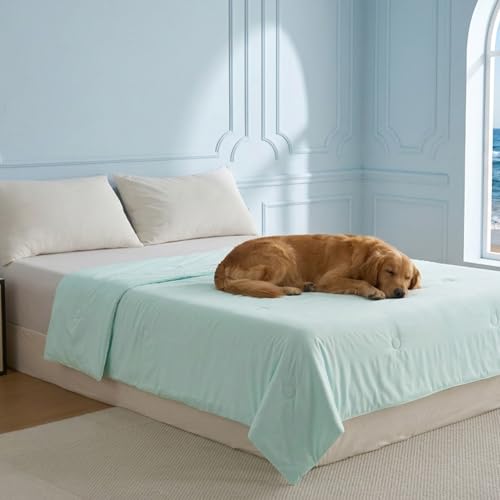 Soulbond Cooling Blanket for Extra Large Dogs - Q-MAX>0.45, Soft Breathable Pet Cool Throw Blanket for Summer, Washable Lightweight Dog Cooling Bed Mat Protector for Couch, Sofa (50"x60", Mint Green)