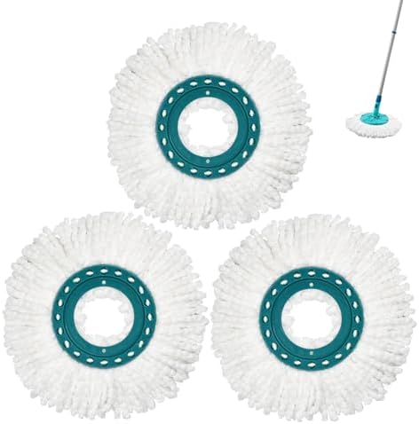 DLAIMI 3 Pezzi di Ricambio Per Mop Per Pavimenti in Microfibra Compatibili Con Leifheit Clean Twist Disc Mop Sistema