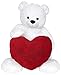 Wagner 9089 - Riesen XXL Teddybär 140 cm groß in Weiss mit Ich Liebe Dich-Plüschherz (60 cm) - Plüschbär Kuschelbär Teddy Bär in Weiss 1,40 m Herz