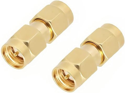 SMA Male to SMA Male Plug RF Adapter Coaxial Connector Converter Straight Brass
