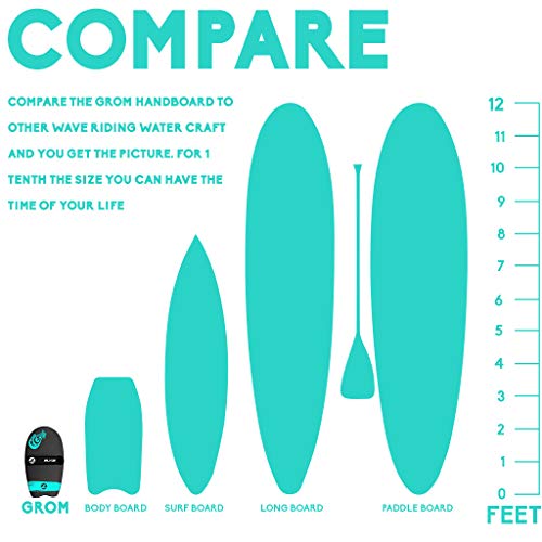 As Seen On Shark Tank! The Slyde Grom Soft Top Body Surfing Handboard, Easy To Use, Fun To Master, Safe For All Ages, Portable, Light Weight, Durable With Exceptional Buoyancy - Navy Blue/Yellow #TOP7