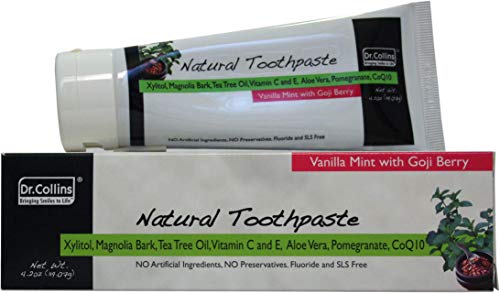 Dr. Collins Natural Toothpaste, Vanilla Mint with Goji Berry, 4.2 Ounces