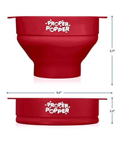 Image of The Original Proper Popper Microwave Popcorn Popper, Silicone Popcorn Maker, Collapsible Bowl BPA Free & Dishwasher Safe - (Ruby Red)