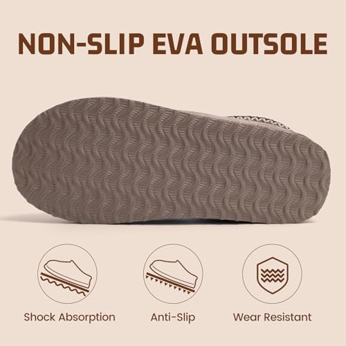 Image of Women's Slippers Fuzzy Cozy Short Ankle Shoes Indoor and Outdoor Mules Furry Warm House Slippers for Woman Cute Fluffy Clogs