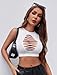 Avidlove Women's Fishnet Top Sexy Cut Out Crop Short Hollow Out Cropped Tank Top(S M L) White