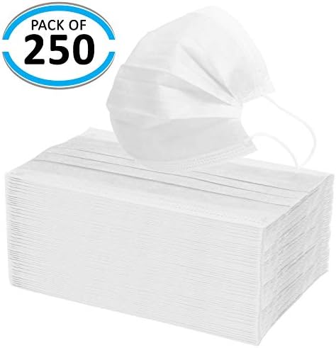 Disposable Face Masks with Elastic Ear Loop 3 Ply Breathable and Comfortable for Blocking Dust Air Pollution Protection Pack of 250